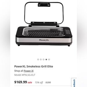 Smokeless Grill Elite - Black and Silver